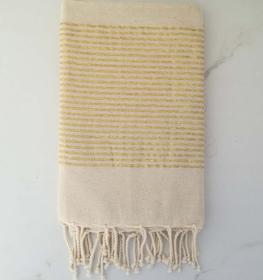 Fouta lurex vanille 