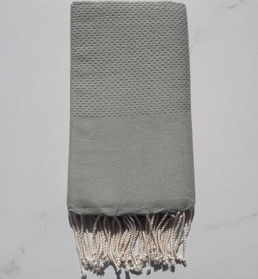 Fouta nid d'abeille unie vert pale 