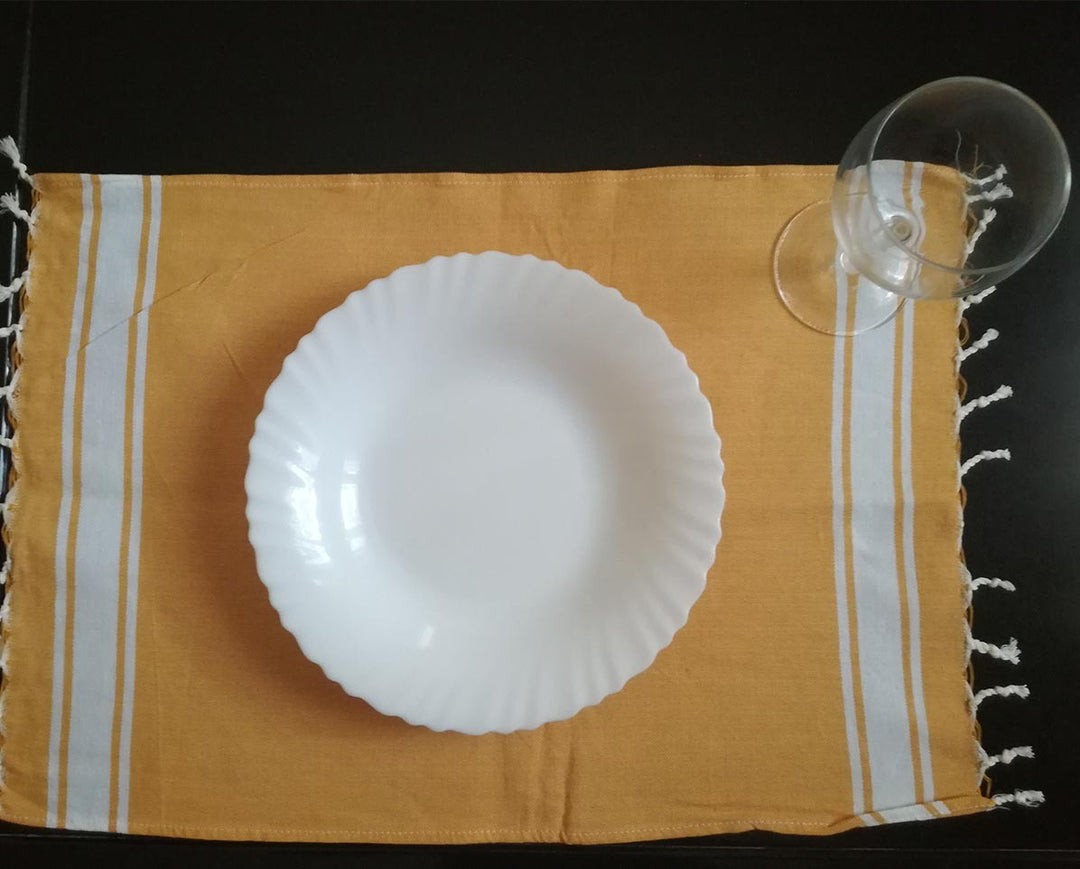 Mini fouta plate jaune foncé 