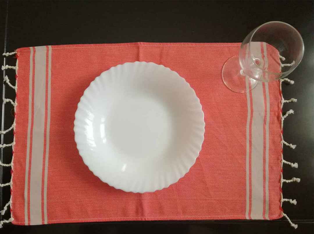 Mini fouta plate rouge avec rayures 