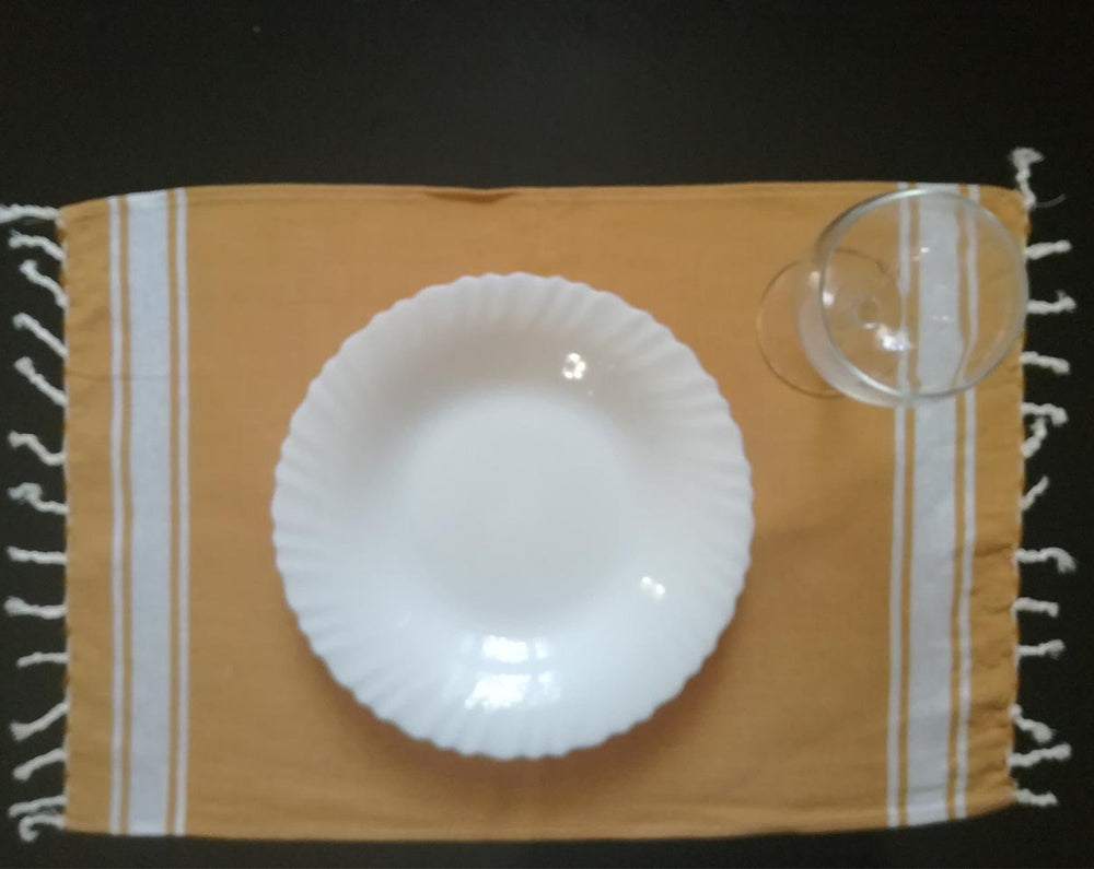 Mini fouta plate moutarde 