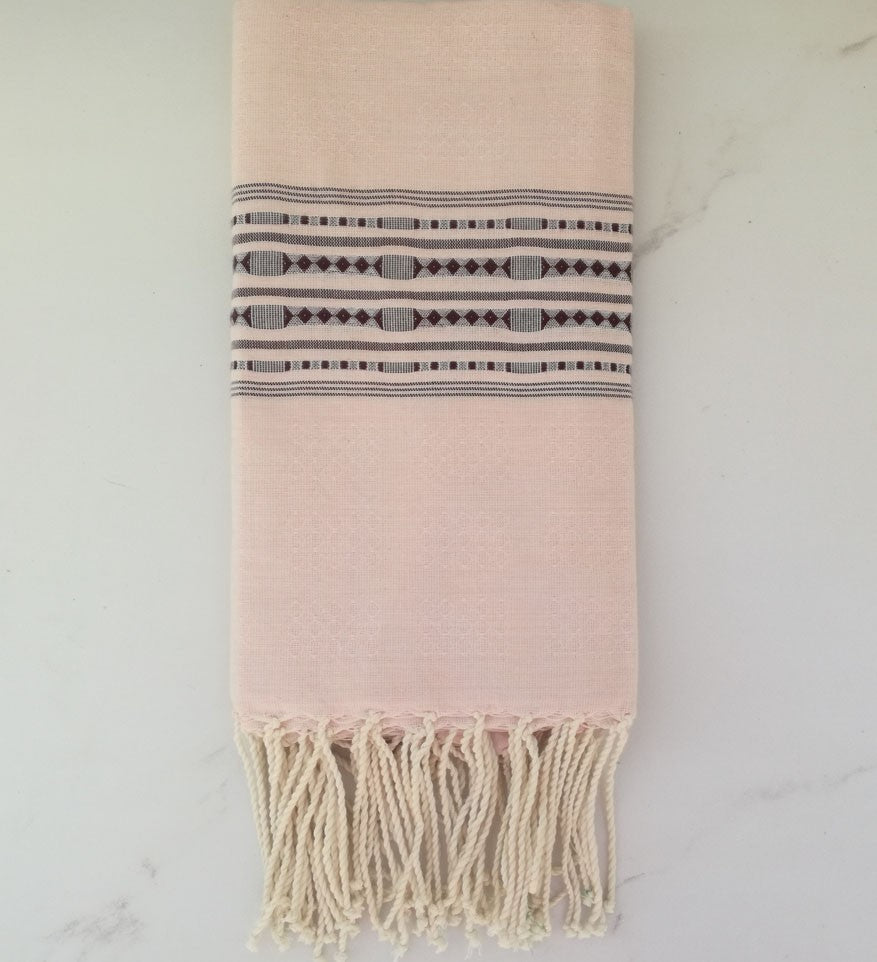 Fouta thalasso rose dragée 