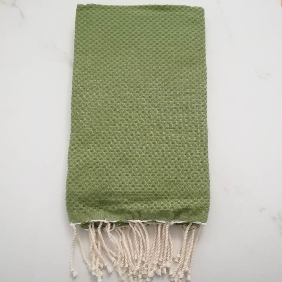 Fouta nid d'abeille unie jaune fluo 