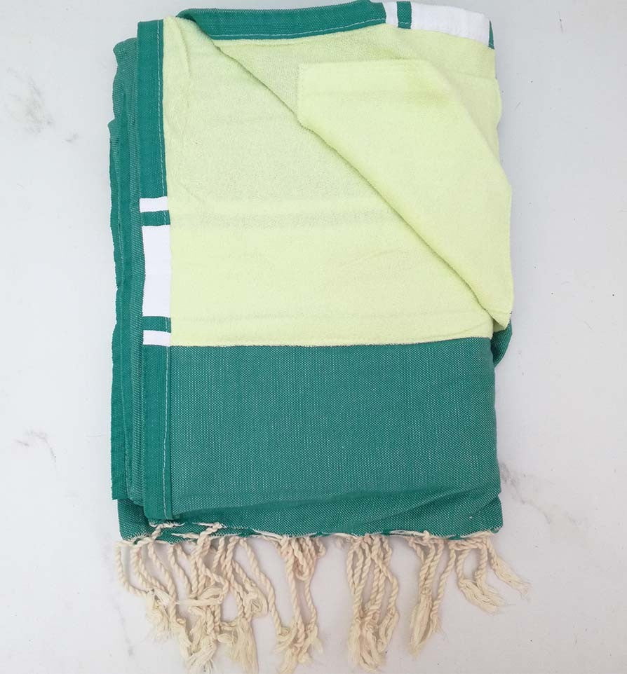fouta éponge vert gazon 