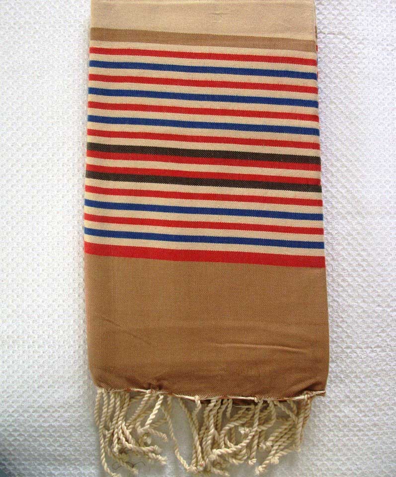 Fouta ziwane 5 couleurs maron rouge 