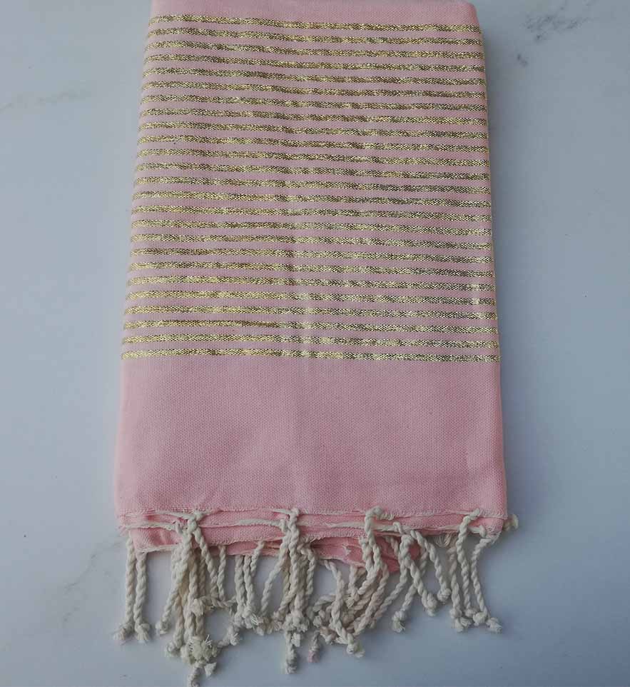 Fouta Lurex plate bleu fumée 