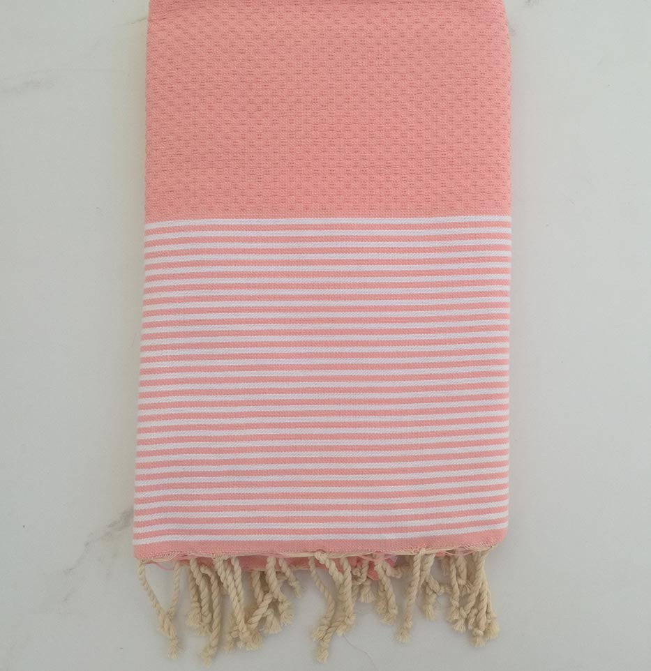 Fouta nid d'abeille capucine 