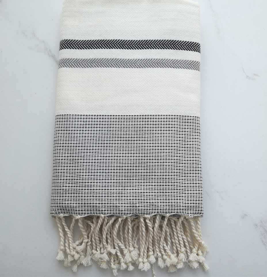 Chevron blanc, ardoise et gris moyen 