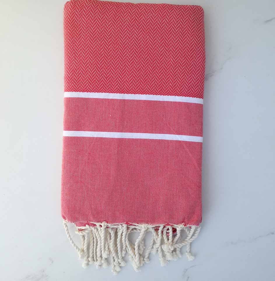 Fouta Chevron rose 