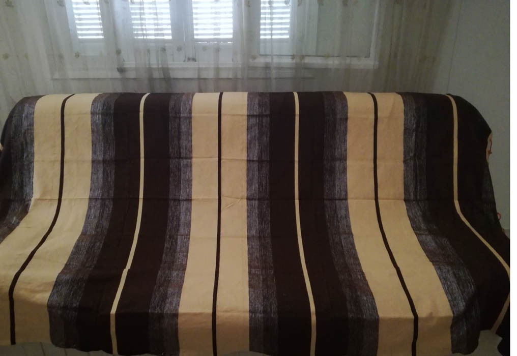 Jeté marron et ocre jaune m1.5m*2.5m 