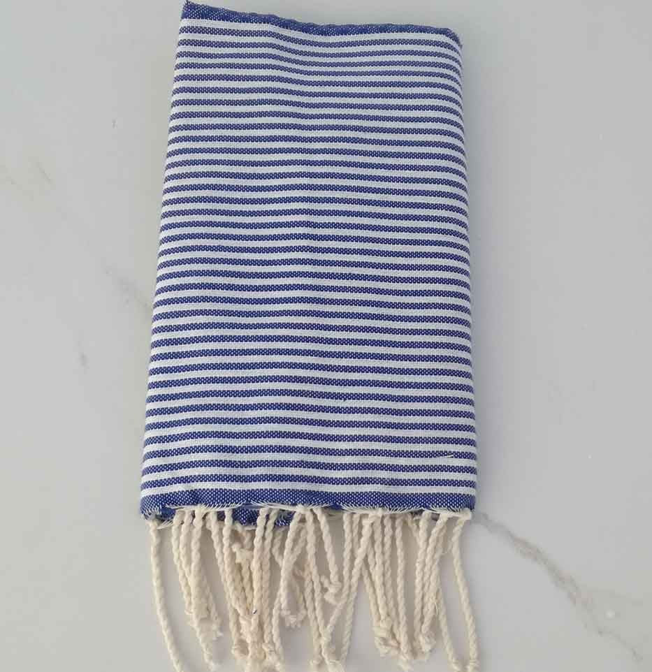 Enfant  Nid d'abeille bleu rayures blanche 