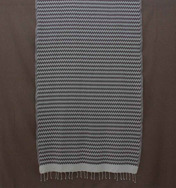 Fouta zigzag marron 