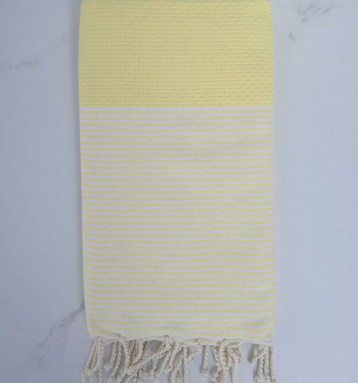 Fouta nid d'abeille rose clair 