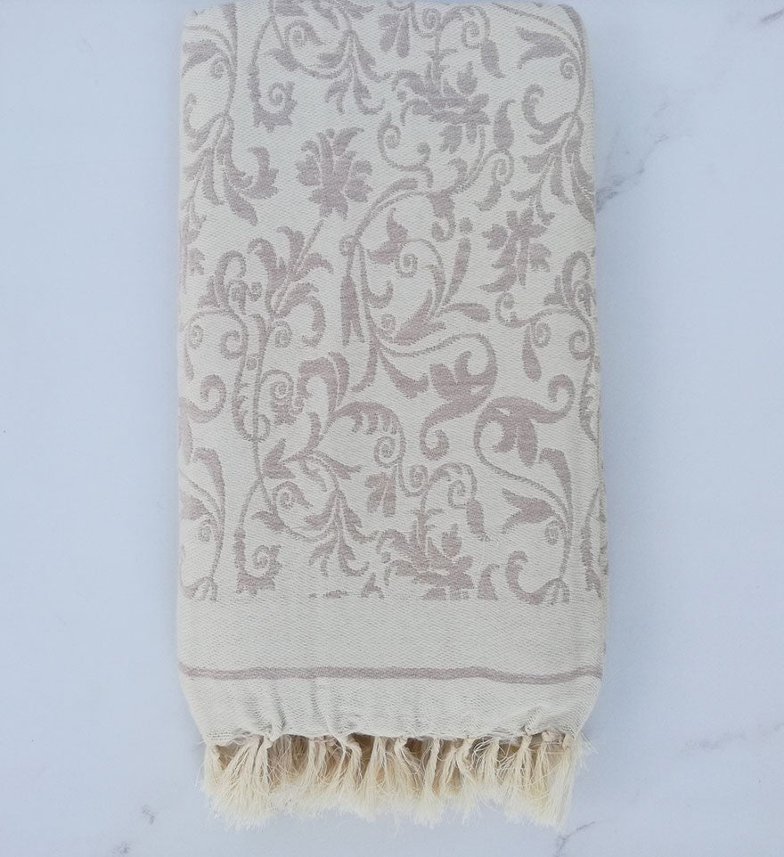 Fouta fleur Tourterelle 