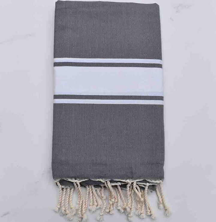 Fouta plate gris moyen 