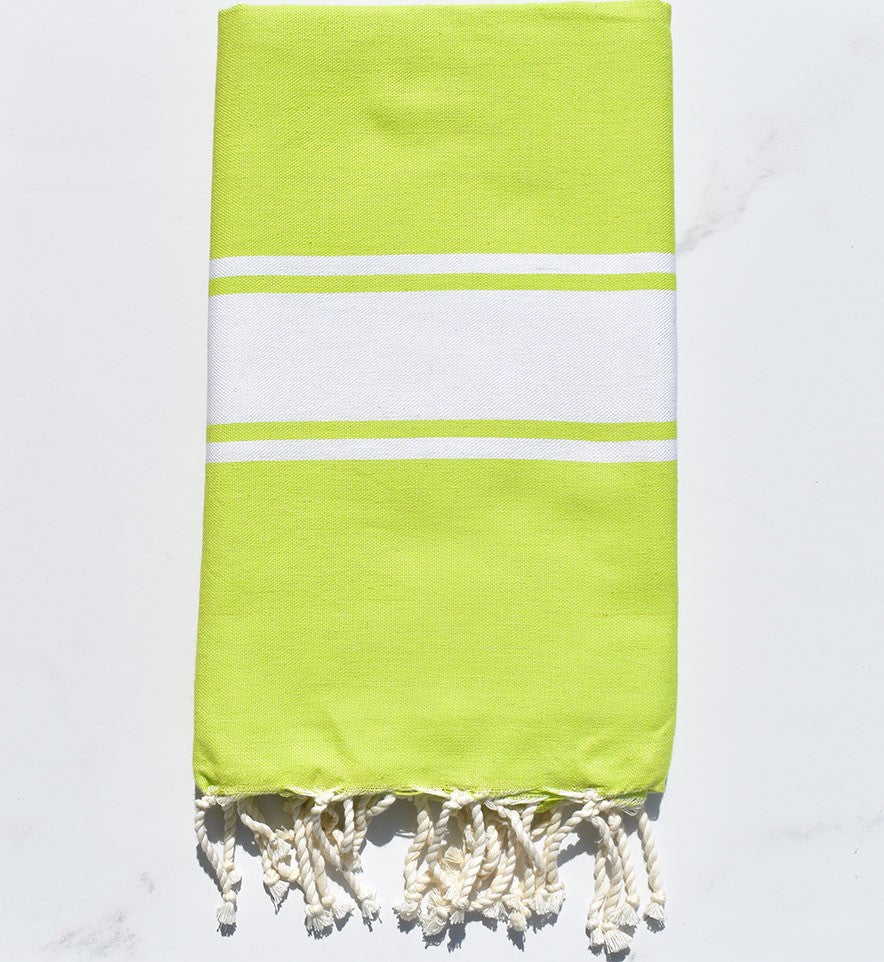 Fouta plate vert chartreuse 