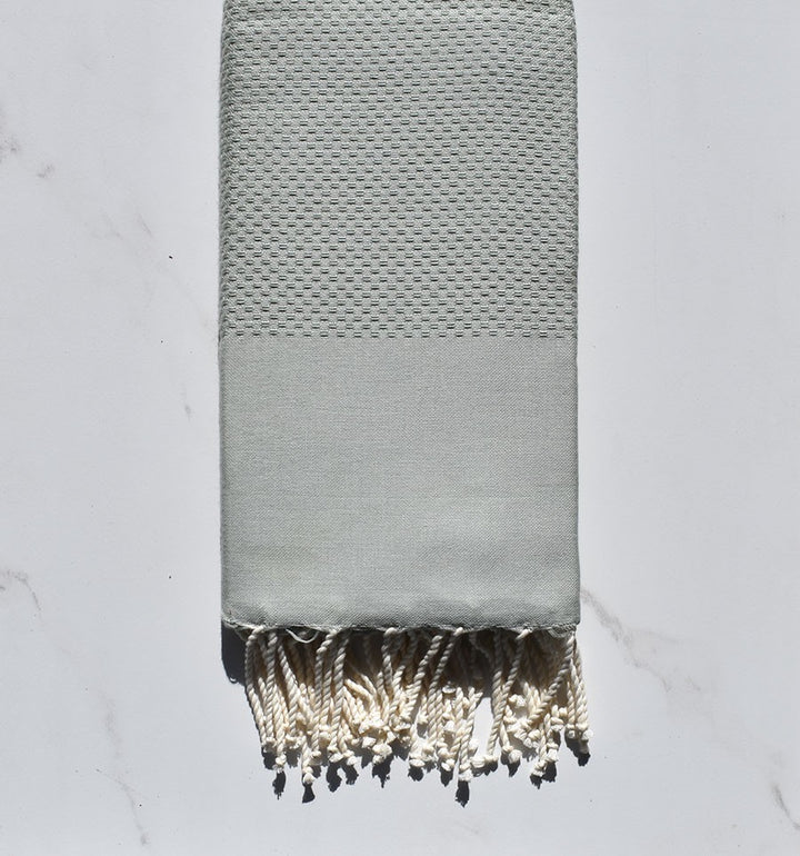 Fouta nid d'abeille unie vert pale 