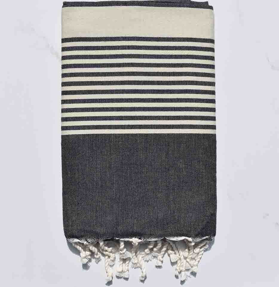 Fouta arthur ardoise avec rayures 