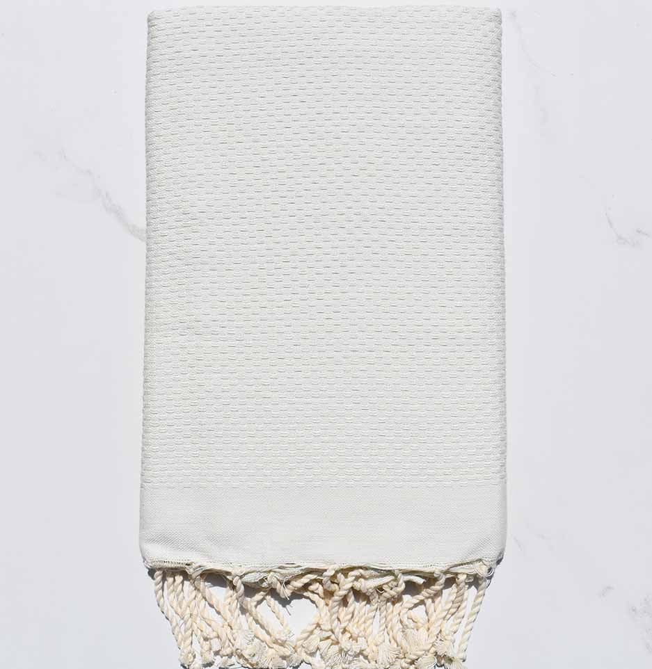 FOUTA nid d'abeille unie vert eau clair 