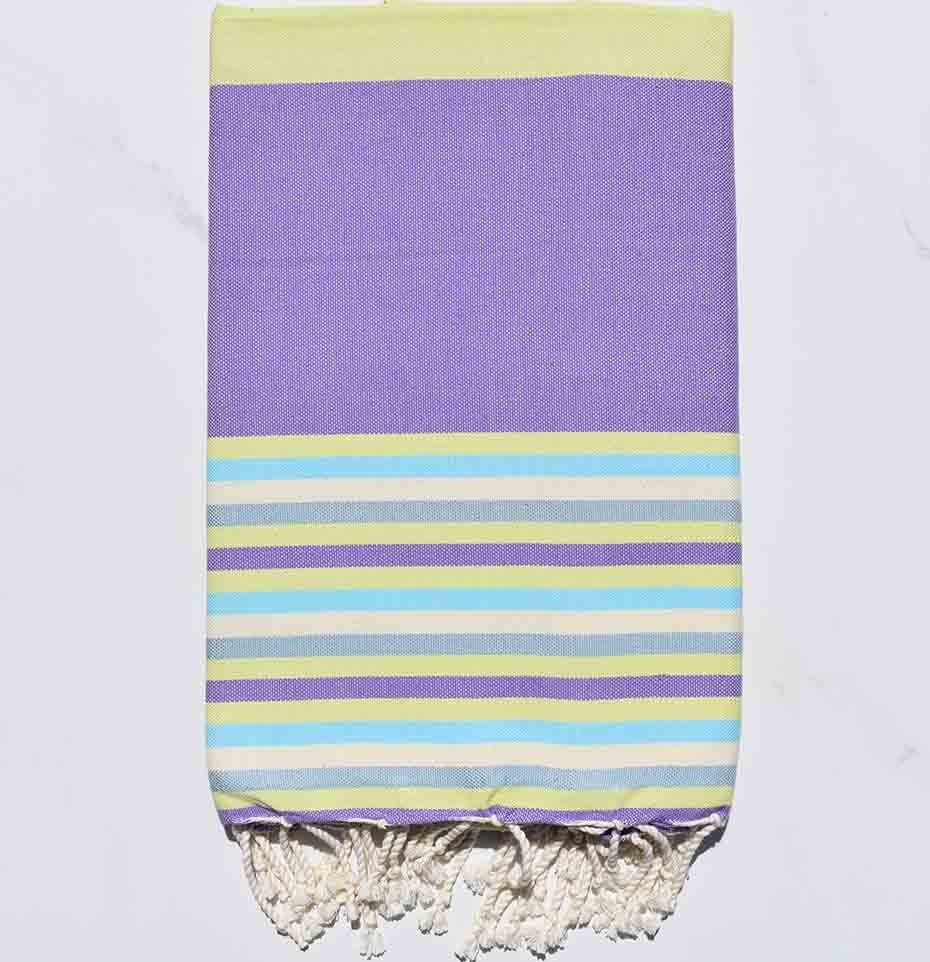 Fouta Plate 5 couleurs mauve avec rayures 