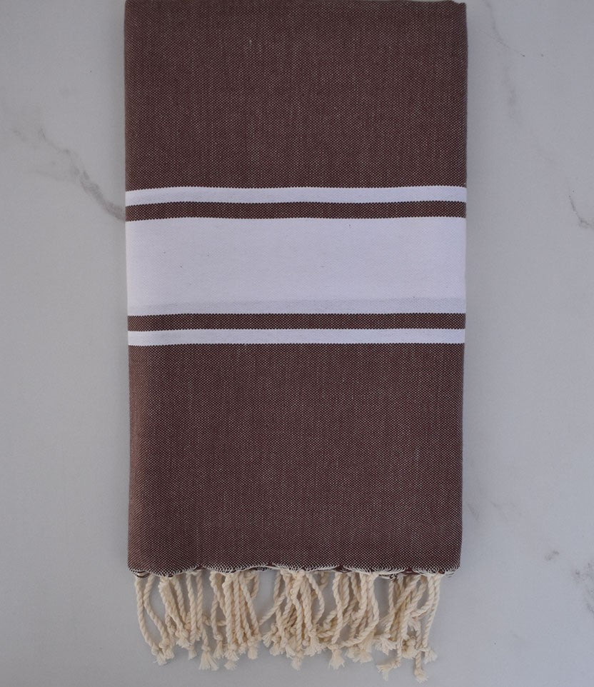 Fouta Plate marron 