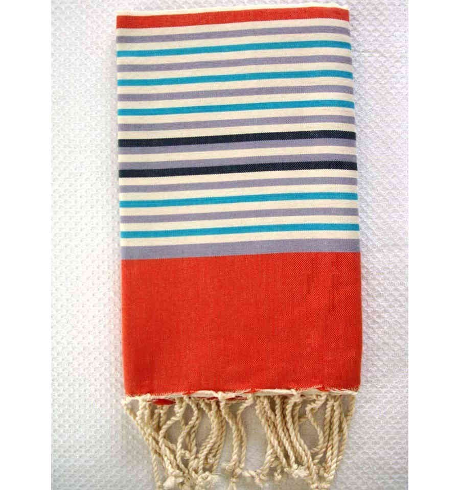 Fouta ziwane 5 couleurs orange 