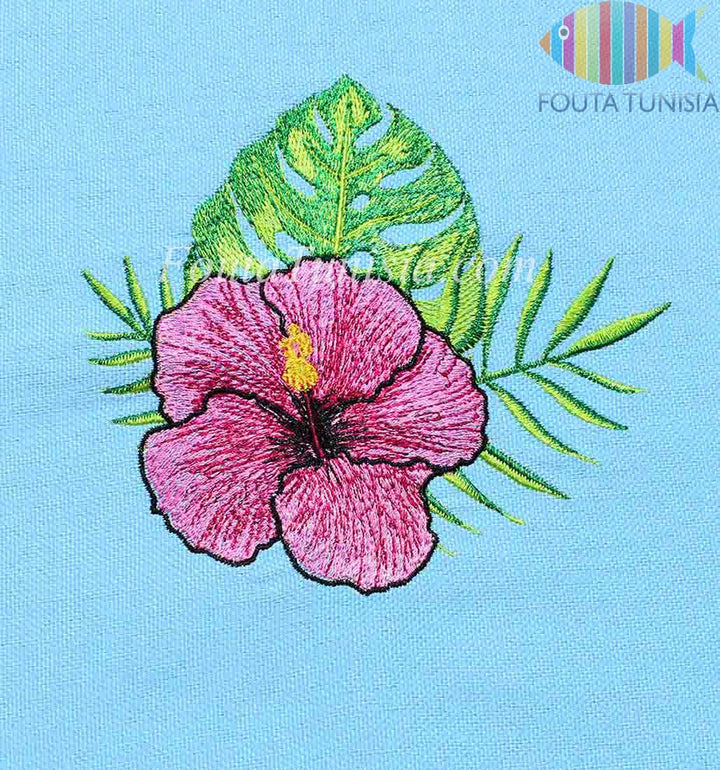 Fouta broderie fleur 