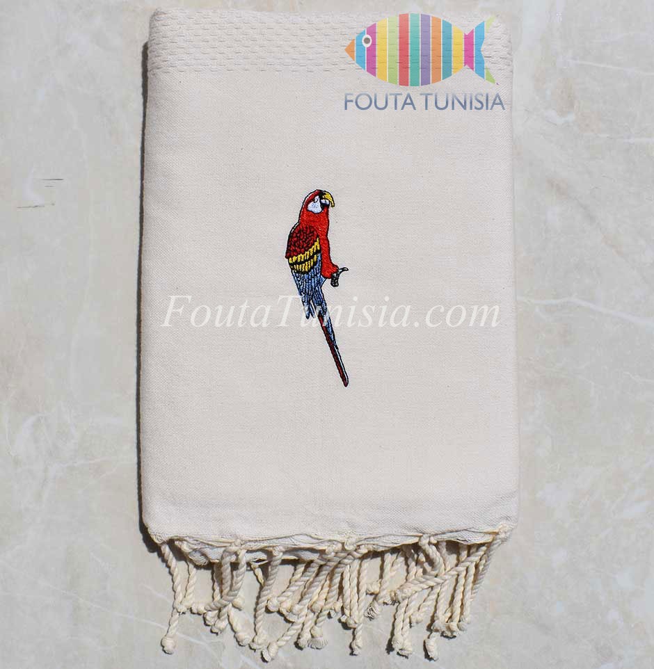 Fouta personnalisée perroquet 