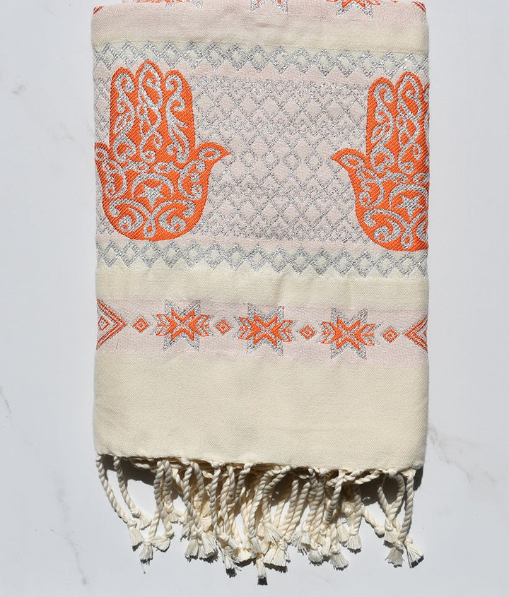 Fouta khomsa orange 