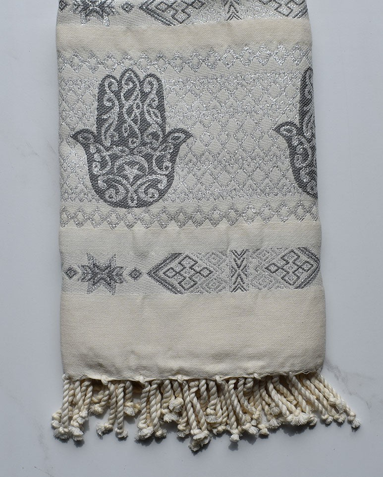 Fouta khomsa gris 
