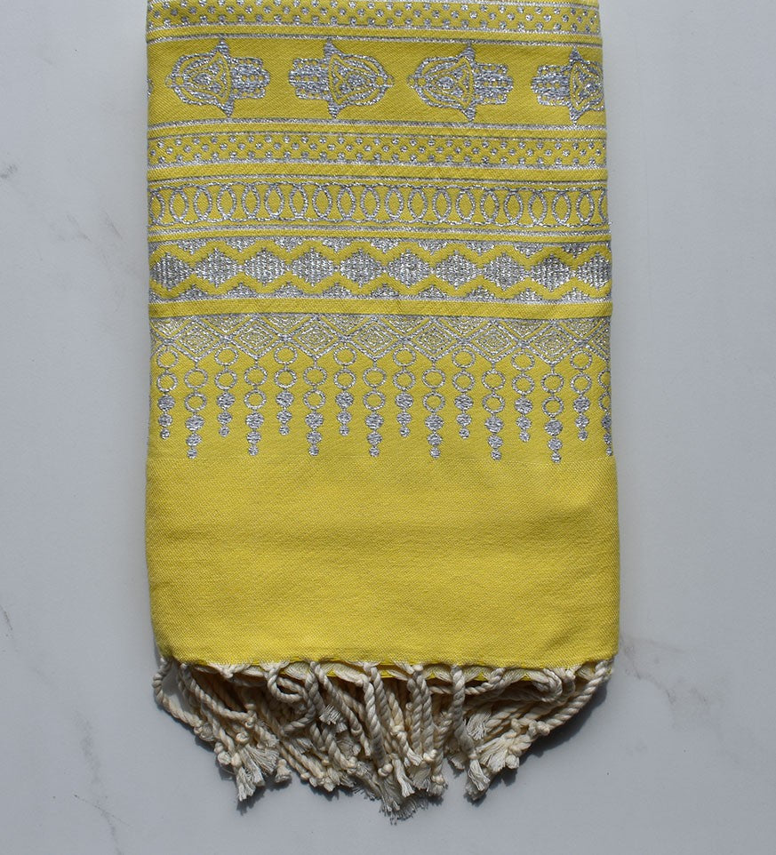 Fouta khomsa jaune 
