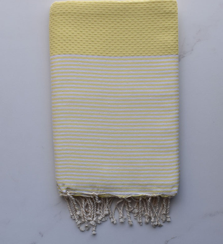 Fouta nid d'abeille rose clair 