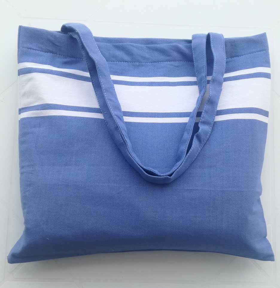 Sac de plage fouta bleu bleuet 