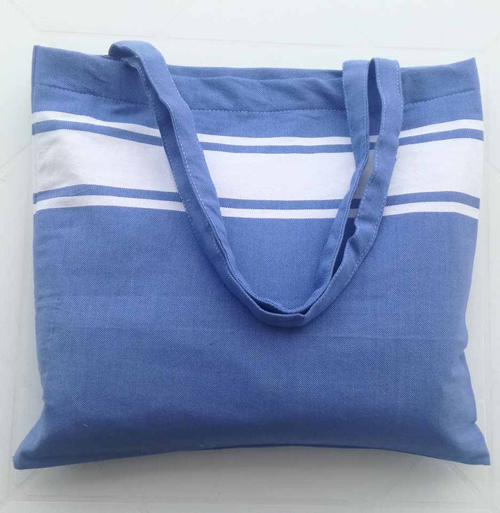 Sac de plage fouta bleu bleuet 