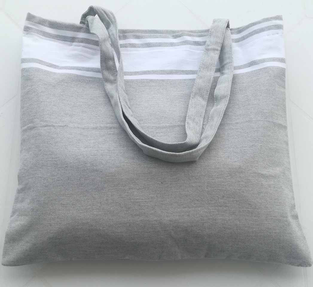 Sac de plage fouta gris souris 