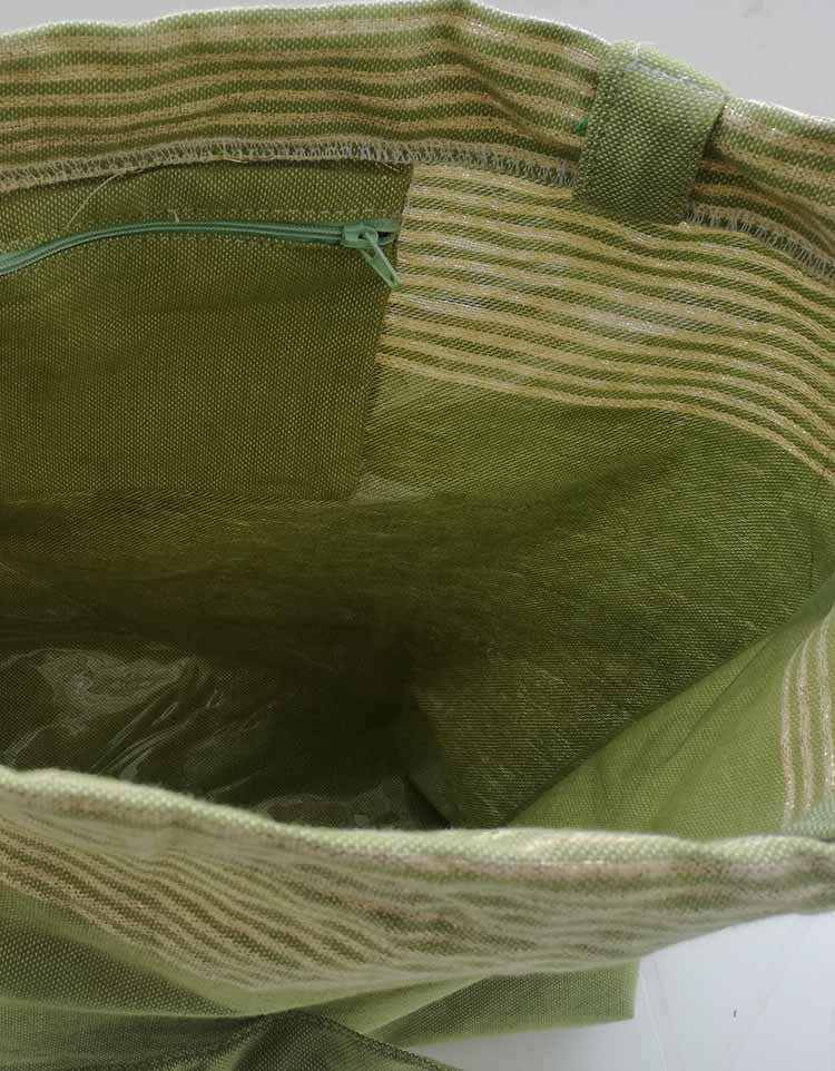 Sac de plage fouta vert olive avec lurex doré 