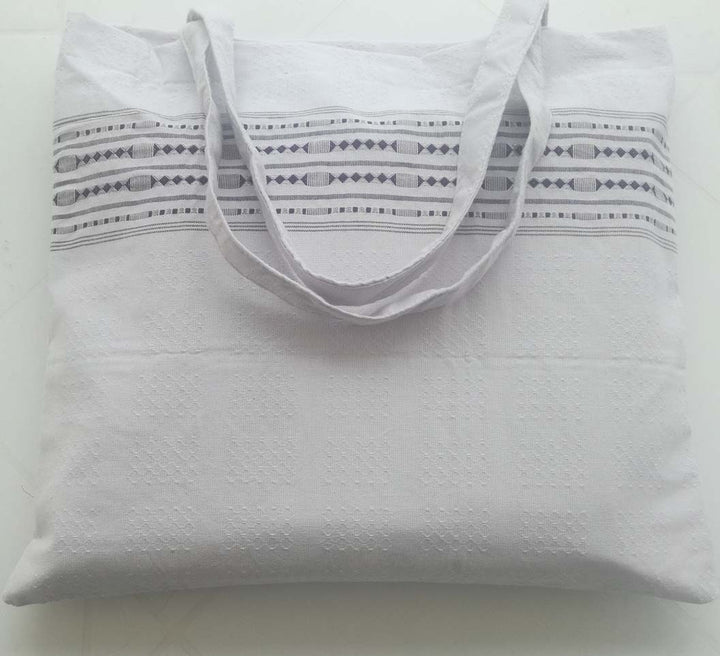 Sac de plage fouta thalasso avec motifs aubergine 