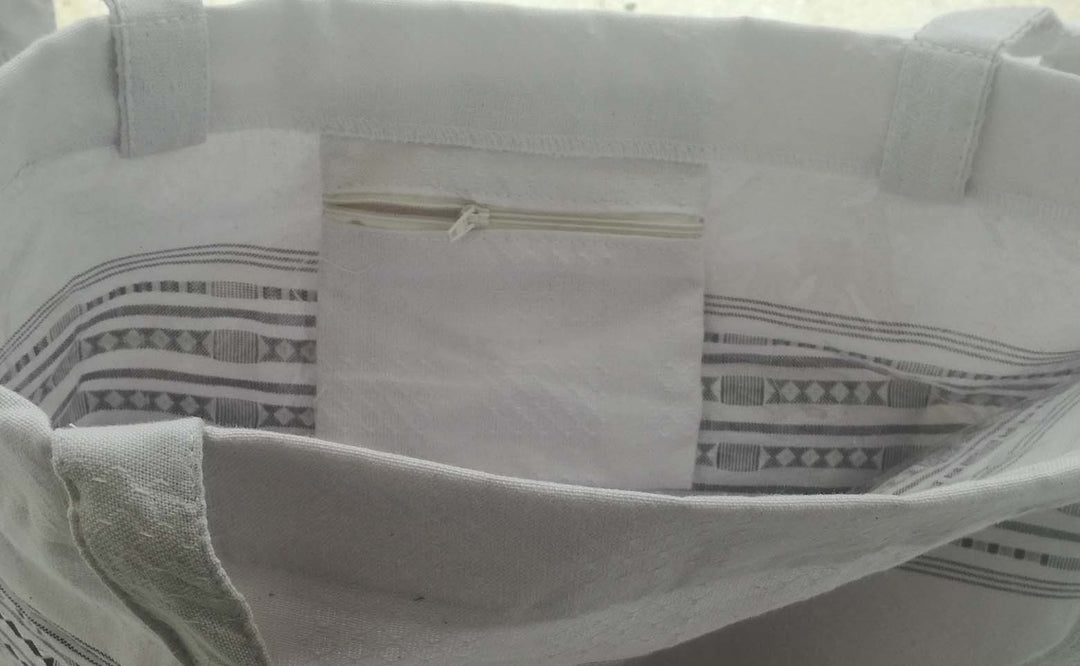 Sac de plage fouta thalasso avec motifs aubergine 