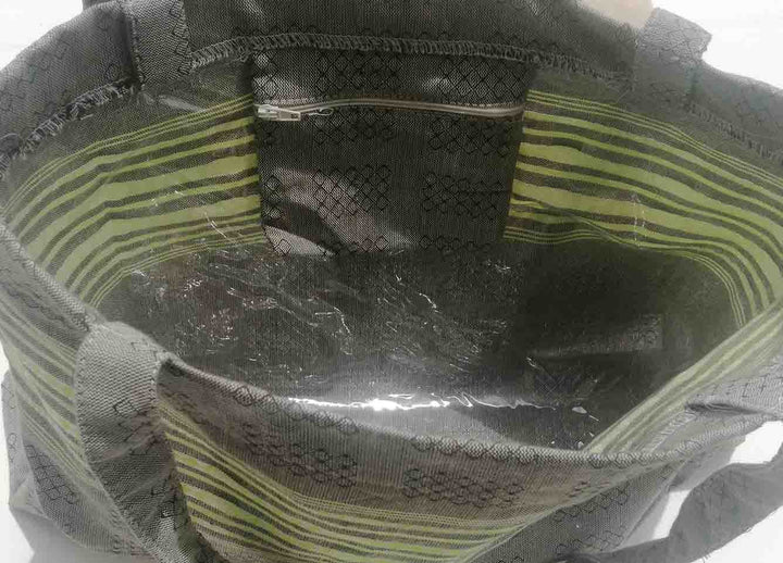 Sac de plage fouta vert militaire avec motifs vert fluo 