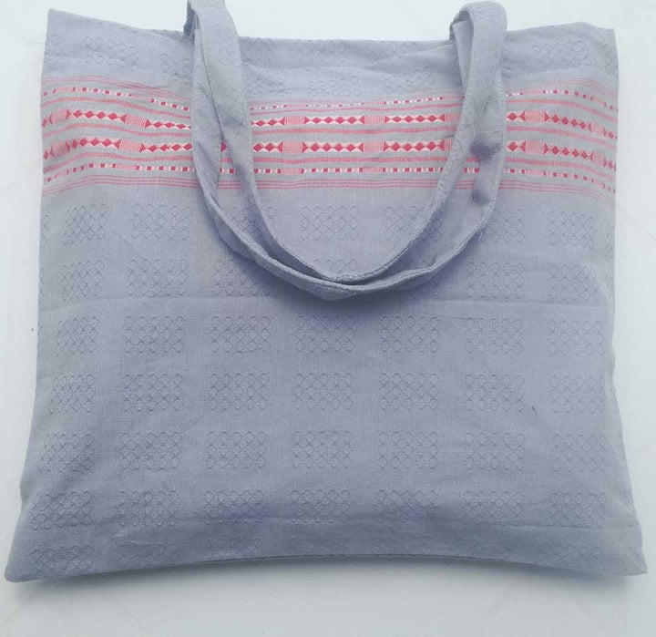 Sac de plage fouta thalasso bleu charrette avec motifs rouge 