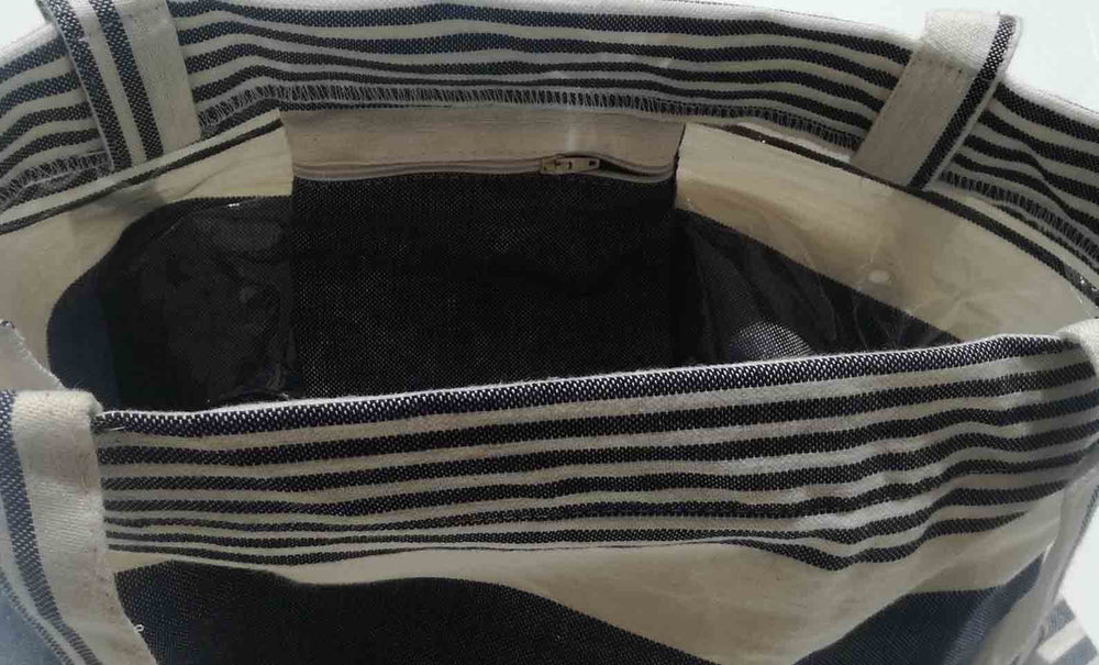 Sac de plage fouta blanc crème et ardoise 