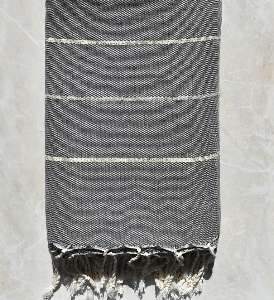 Jeté gris et lurex avec rayures 