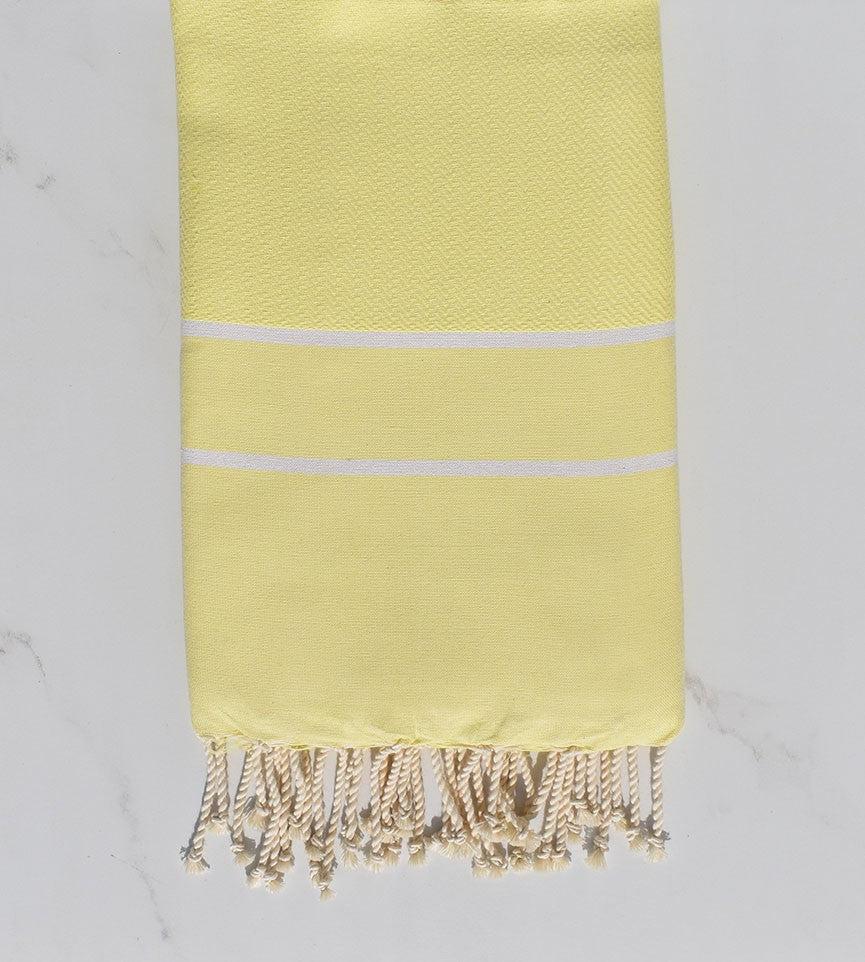 Fouta chevron jaune clair 