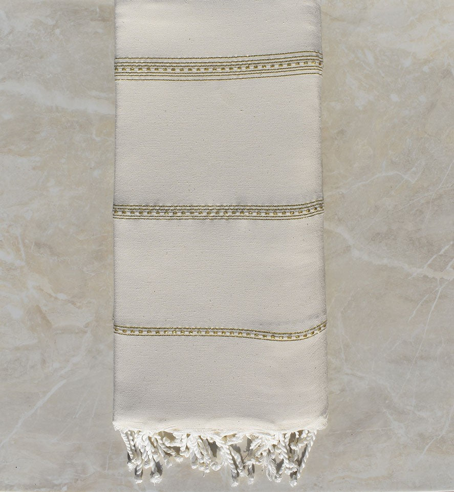 Jeté blanc écru avec lurex 