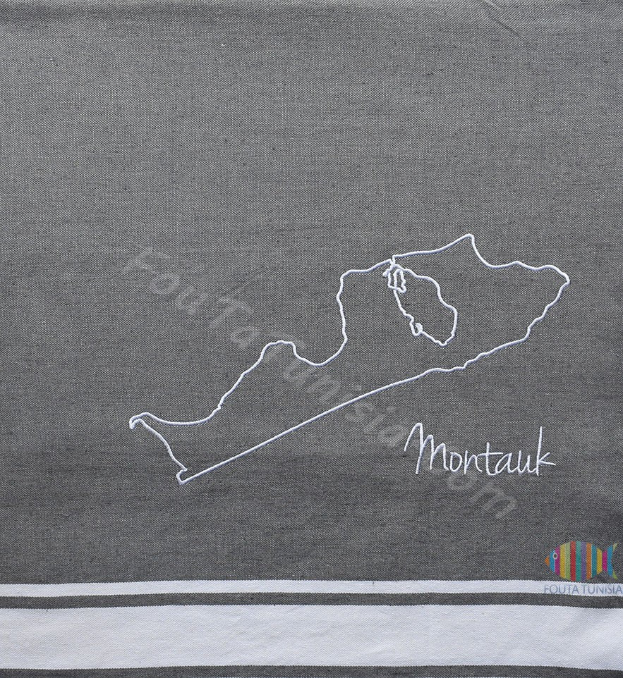 Fouta brodée mantauk USA 