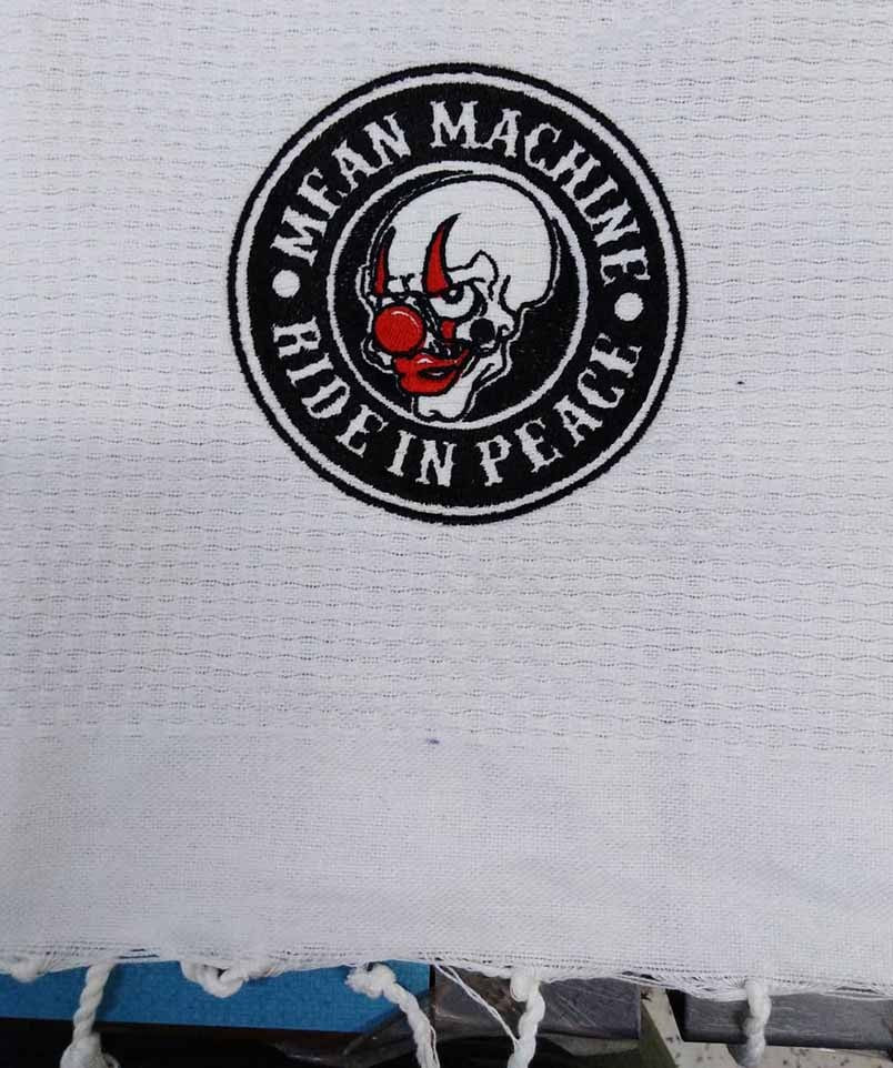 Fouta broderie motard club 