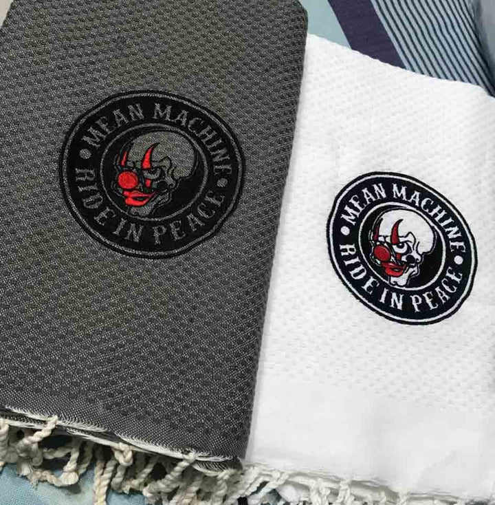 Fouta broderie motard club 