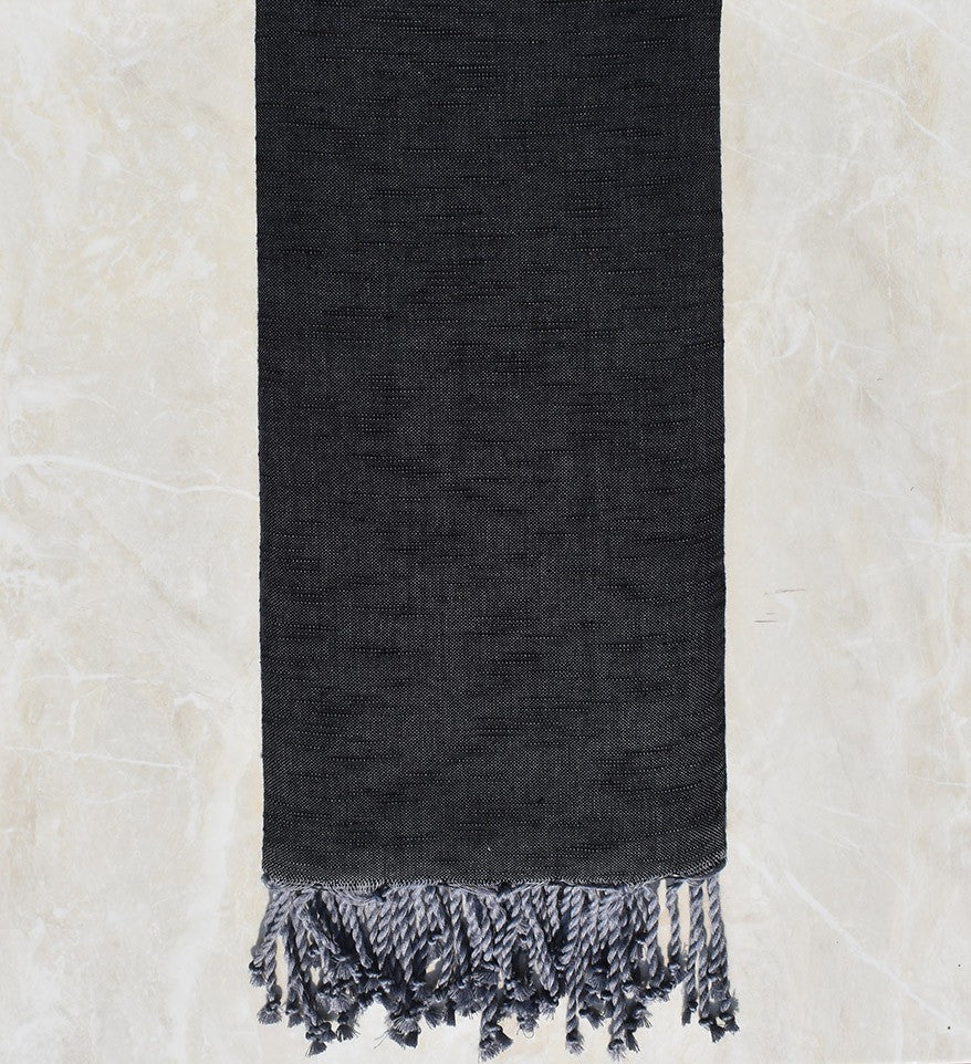 Jeté flammé noir chaînes gris 