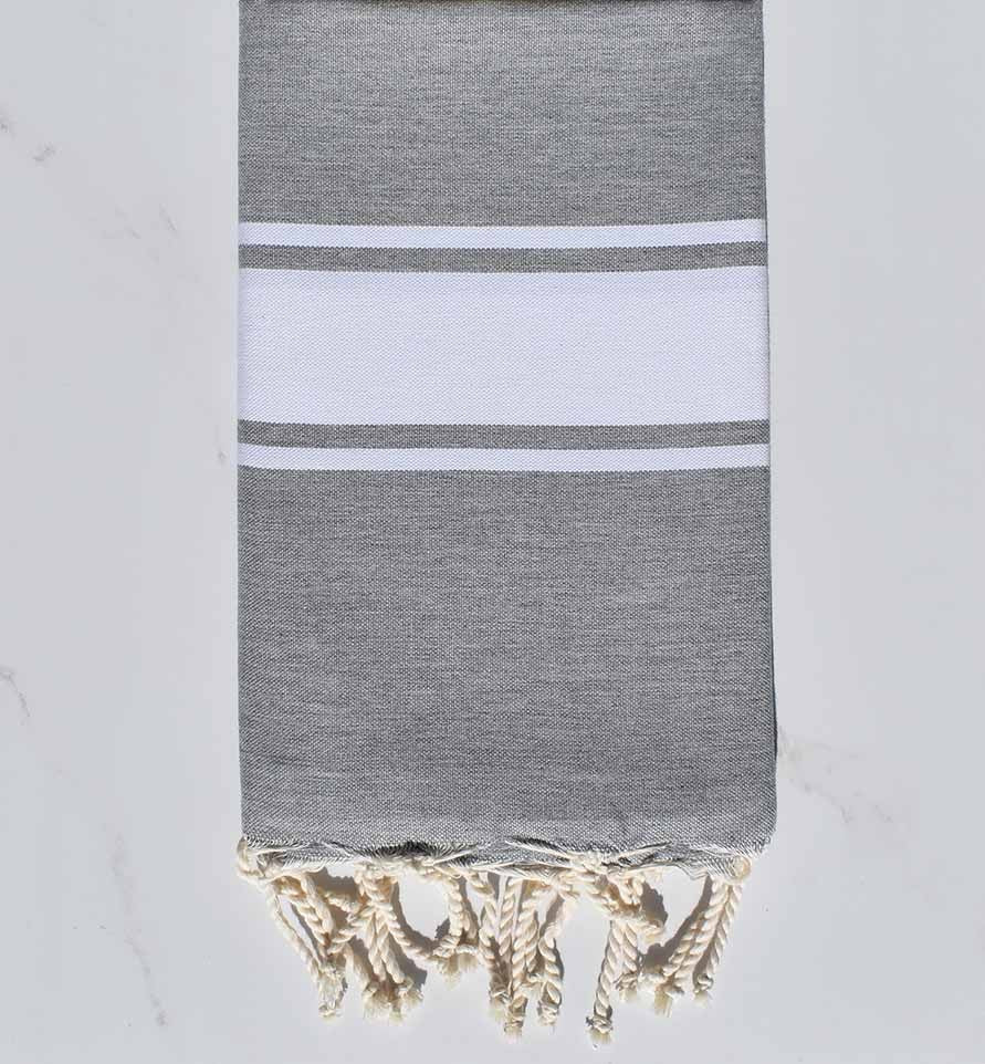 Fouta plate gris boussole 
