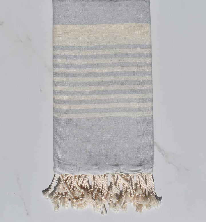 Fouta arthur bleu pale rayée blanc 